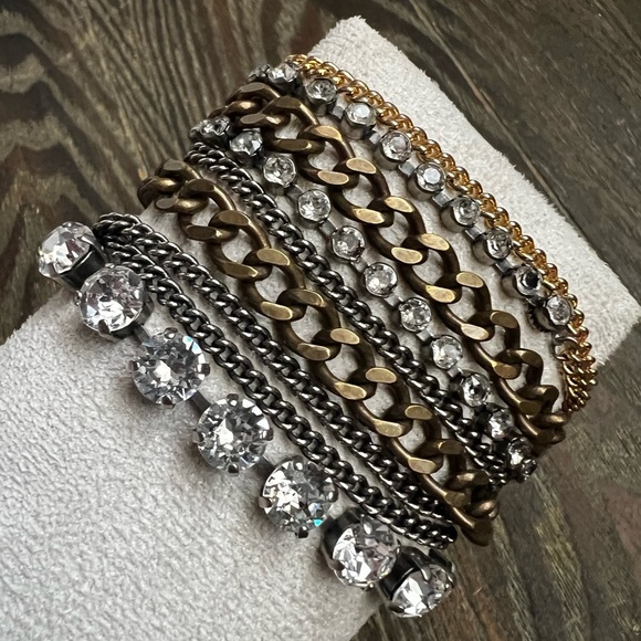 Sorrelli Jewelry - 🚨🚨RARE Sorrelli Gold and Silver Rhinestone Mix Metal Wrap Bracelet Necklace